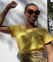 Pamucna bluza sa kratkim rukavom limun