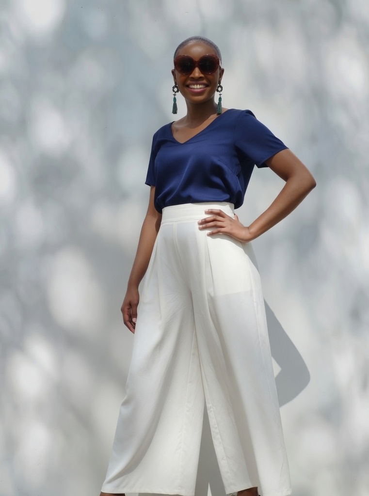 Pamucna bluza sa kratkim rukavom teget