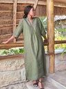 Lanena haljina Amara jungle green