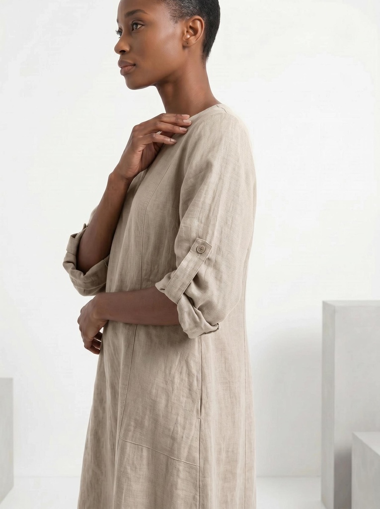 Mirelle lanena haljina natural