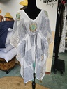 Beli kaftan sa smaragdnim perlicama free size