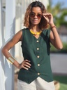 Prsluk od lana, jungle green
