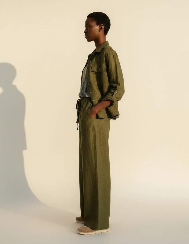 Demi-palazzo lanene pantalone jungle green