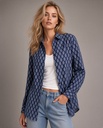 Kosulja od tankog indijskog pamuka - indigo ikat