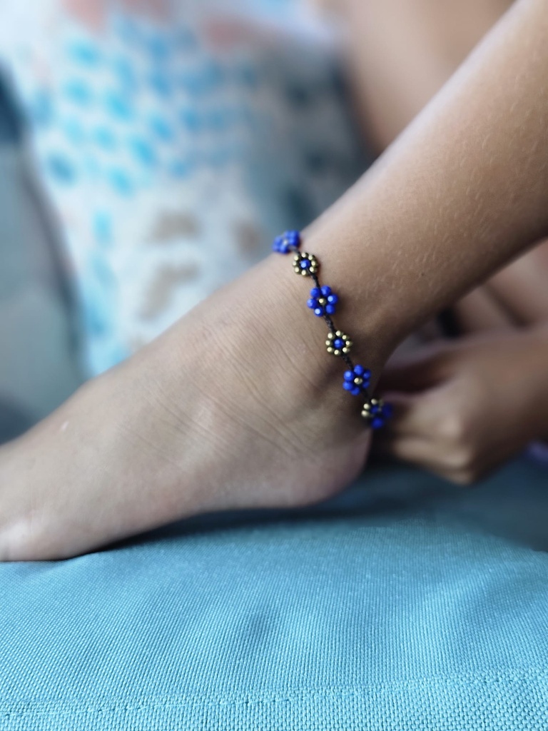 Cvetici, royal blue anklet