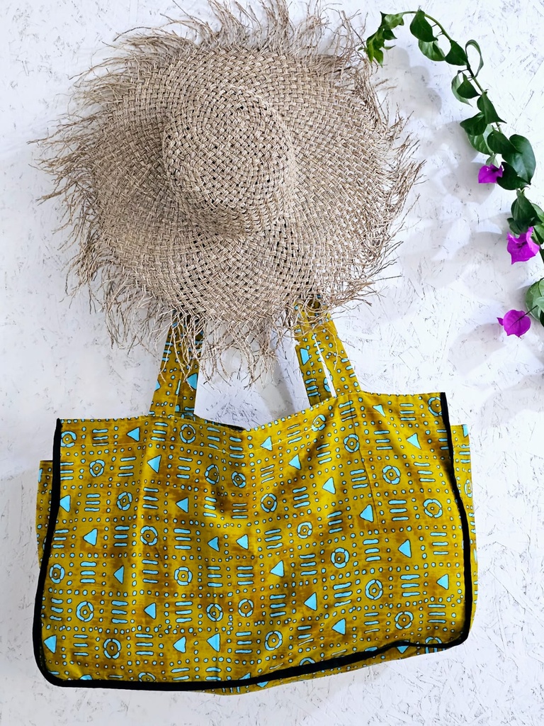 Torba za plazu, mustard turquoise