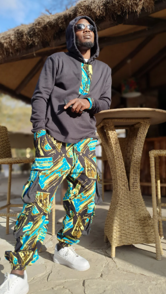 Kargo pantalone tirkizno crne (L)