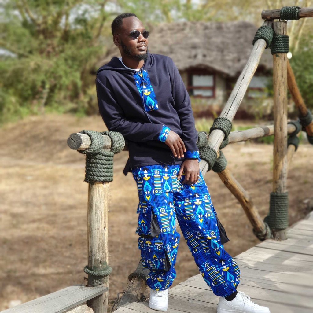 Kargo pantalone tribal blues (XS, 100 cm)