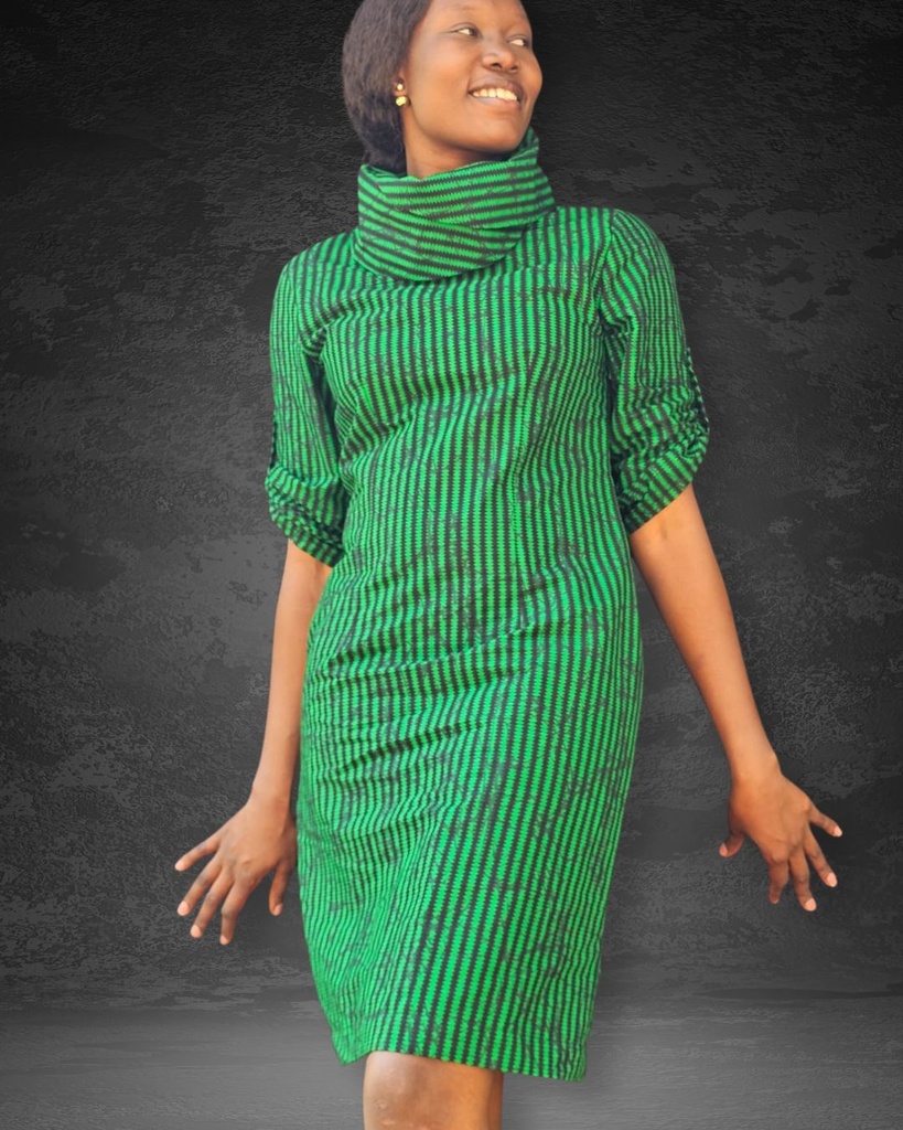 Strukirana rolka emerald stripe (XS)