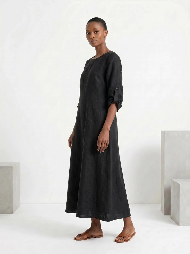 Mirelle lanena haljina noire (XS, 120 cm)