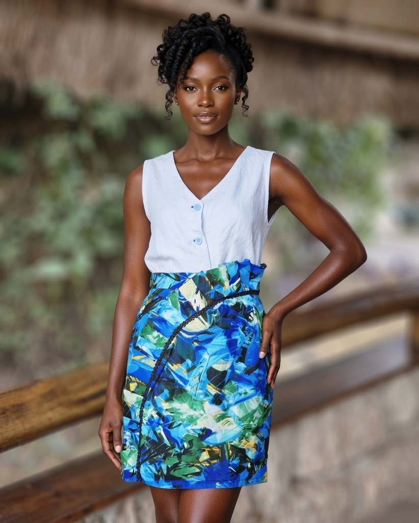 Karibi mini suknja sea flora (M)