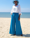 Palazzo lanene denim blue