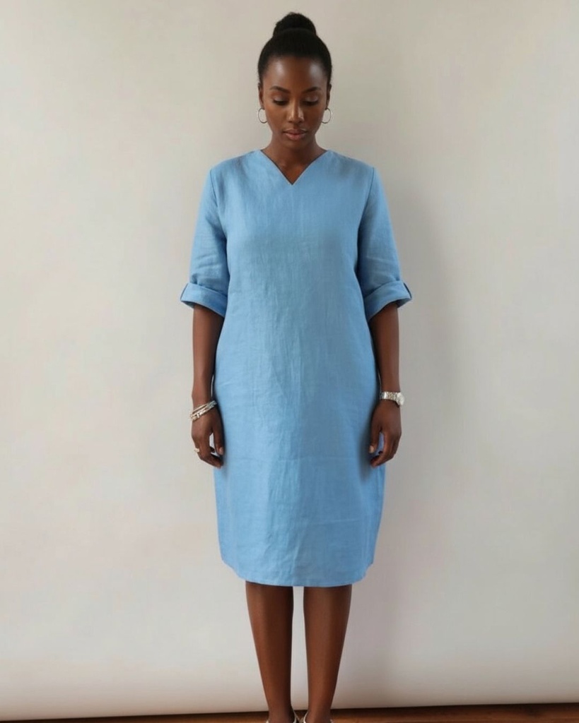 Mala lanena haljina Azure (M)
