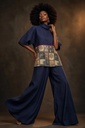Mavuno lanena bluza, teget legend of Indra