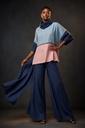 Mavuno lanena bluza, Azure blue