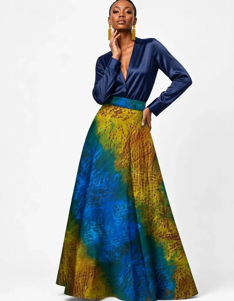 Suknja na preklop batik print