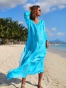 Beach kaftan, tirkiz i citron