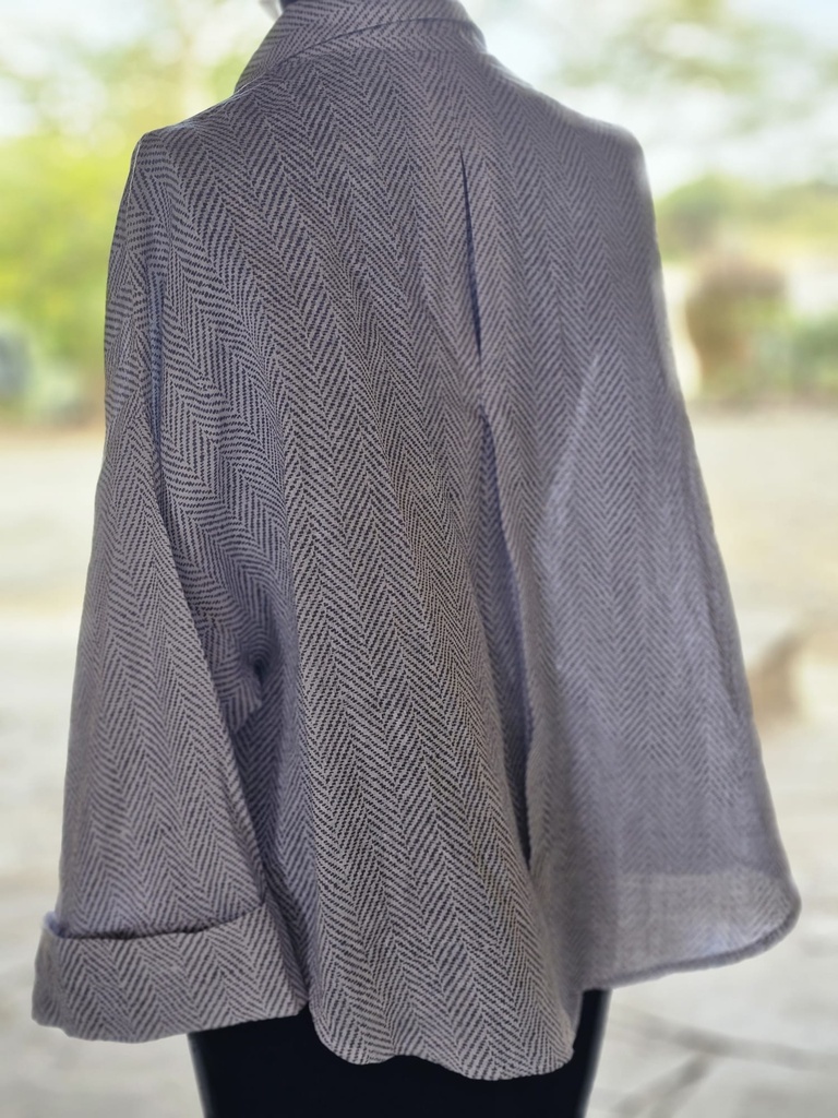 Sankofa lanena bluza herringbone