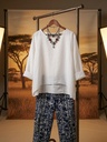 Lanena bluza Dune bela kafa
